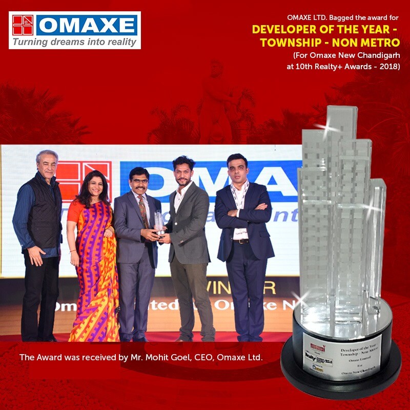 Omaxe Ltd. bagged the award for Developer of the Year - Township - Non Metro for its project Omaxe New Chandigarh
