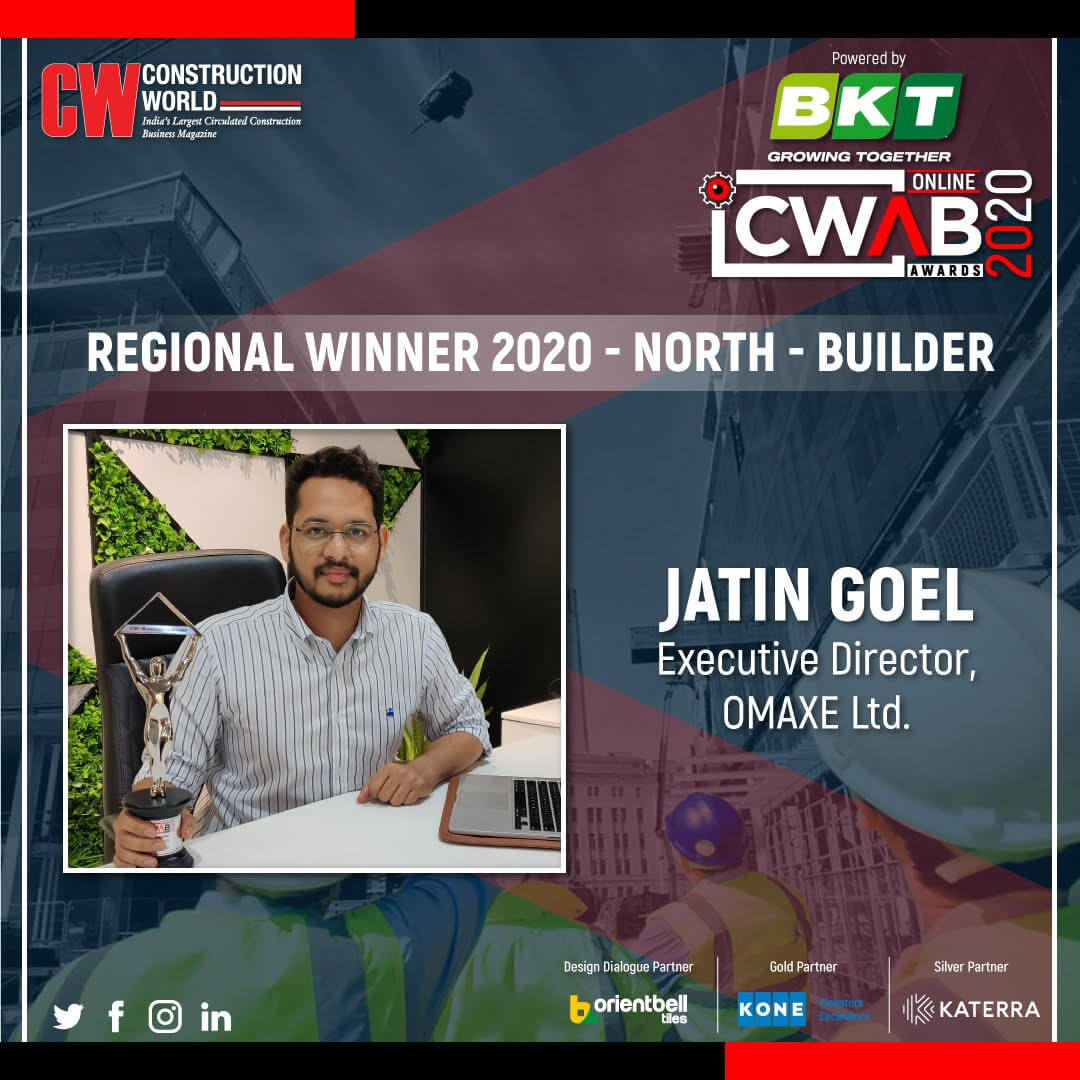 Omaxe awarded "TOP BUILDER (North)" by CWAB Awards 2020!