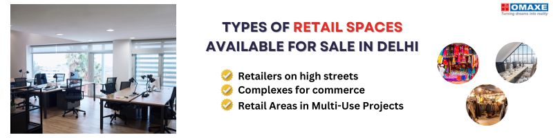 Types of retail spaces available for sale in Delhi