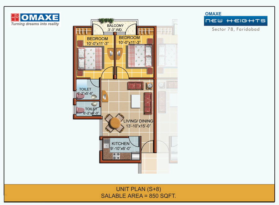 2 Bhk 1100 Sq Ft Apartment For