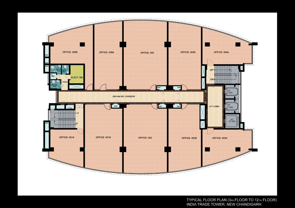 3rd to 12th Floor - Typical Floor Plan
