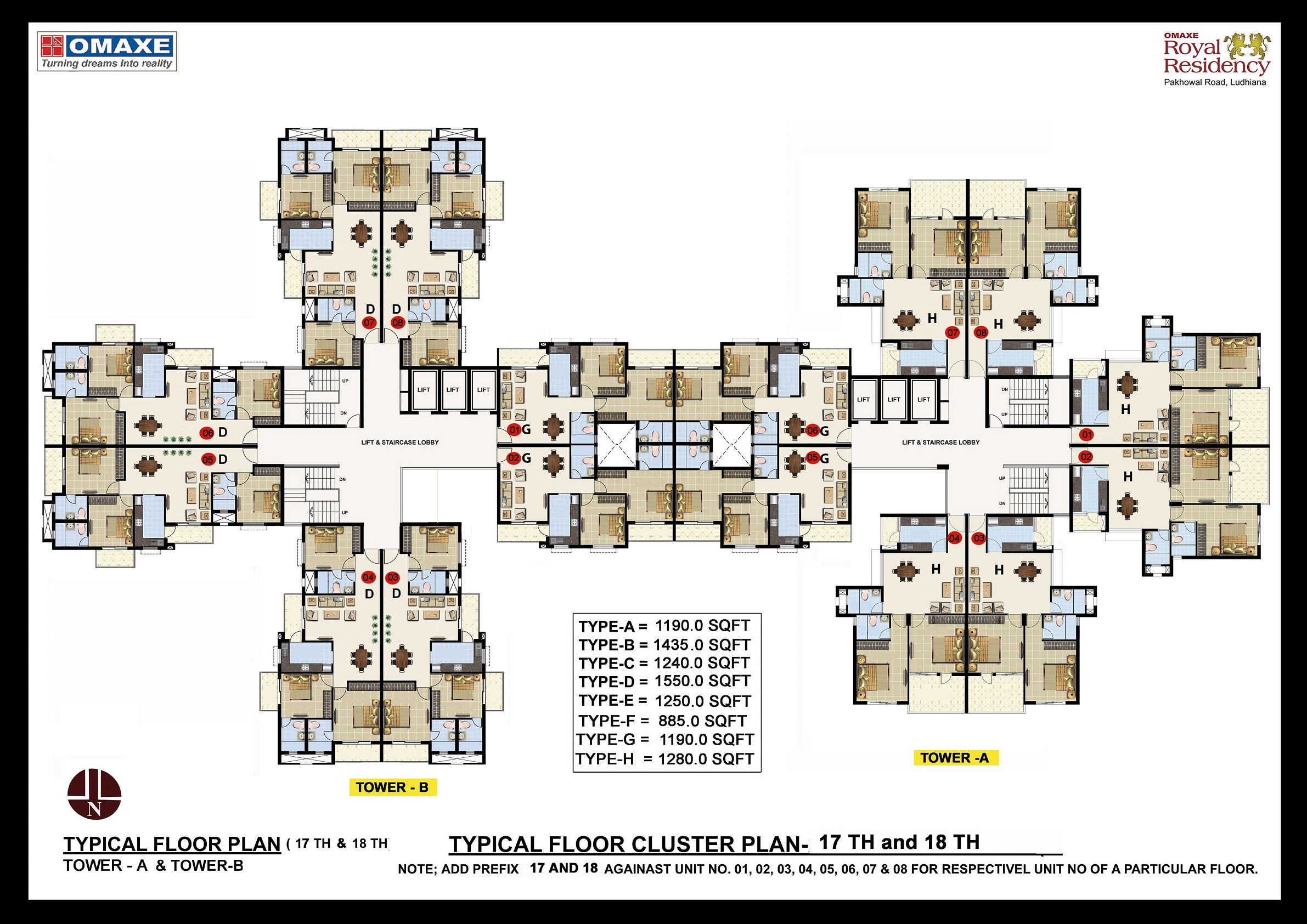 Twin Tower 17th & 18th Floor Plan