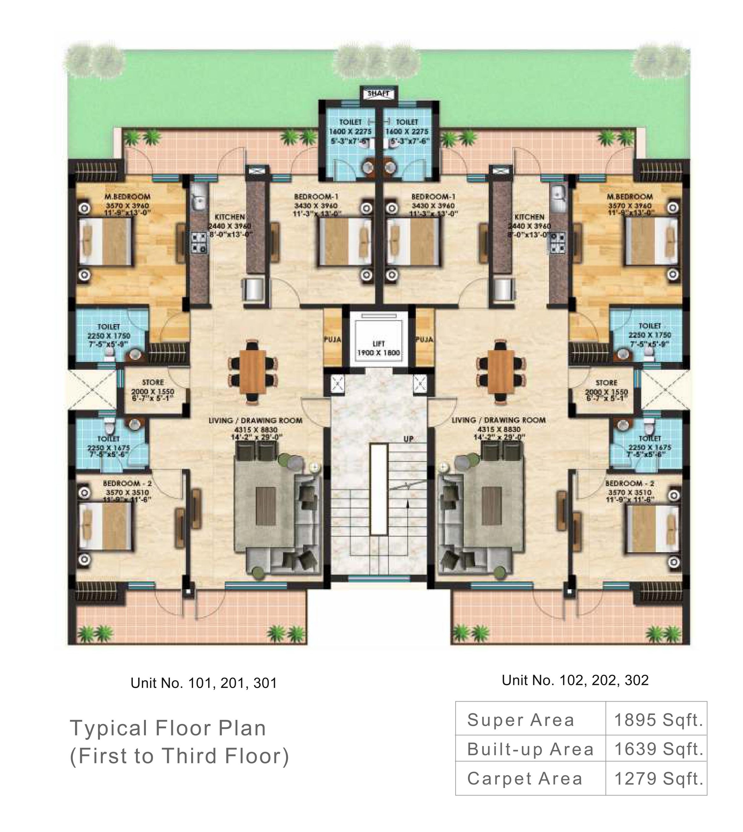 Typical Floor Plan (1st to 3rd Floor)